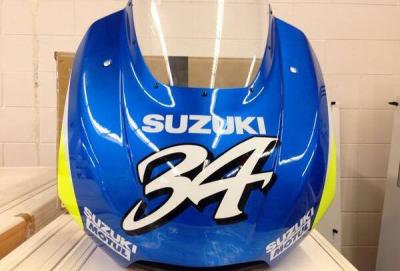 Kevin Schwantz prova la Suzuki MotoGP ad Austin